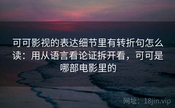 可可影视的表达细节里有转折句怎么读：用从语言看论证拆开看，可可是哪部电影里的